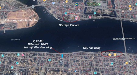 Bán lô đất vip trung tâm tp Đồng Hới bờ kè view sông Nhật Lệ đối diện VIncom QB