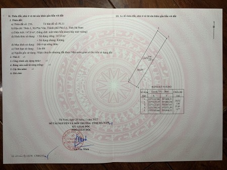 Cần tiền bán gấp giá rẻ đất mặt sông Đáy tp. Phủ Lý, 25tr/m2 có thương lượng cho khách thiện chí.