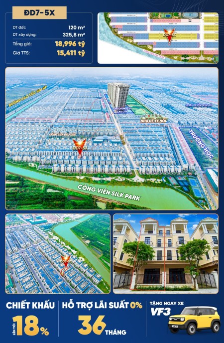 Biệt thự tứ lập Đảo Dừa 120m2 tại Vinhomes Ocean Park 2 giá 15 tỷ, vay 70% lãi 0% ttrong 36 tháng