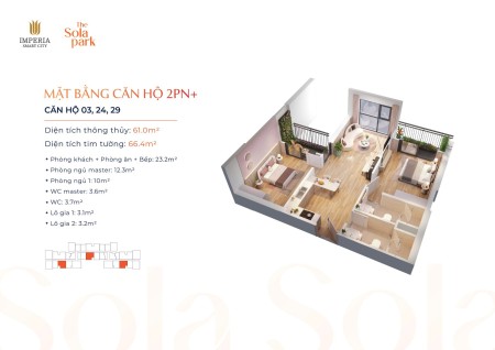 Bán căn hộ 2PN+ có thiết kết tối ưu và giá tốt nhất tại Vinhomes Smart City
