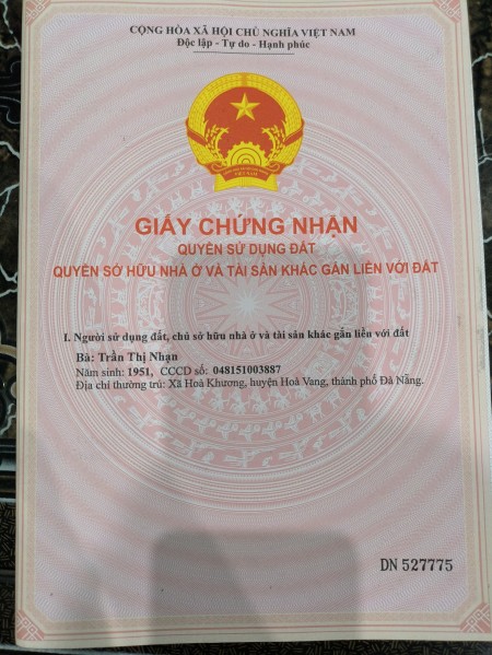 Chính chủ cần bán lô đất 126m2 đất ở hoàn toàn tại Hòa Khương Đà Nẵng
