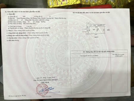 Lô góc 61m full thổ cư thôn phượng đồng, xã Phụng Châu - Cách đường trục 50m - Giá 2.25 tỷ