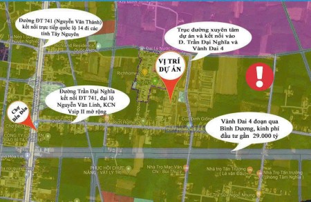 Đất Hòa Lợi, Thị Xã Bến Cát, Bình Dương, dân đông gần chợ trường học, tiện ích đầy đủ,