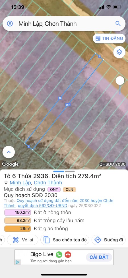 Chính chủ cần bán lô đất TP Chơn Thành giá 4xx