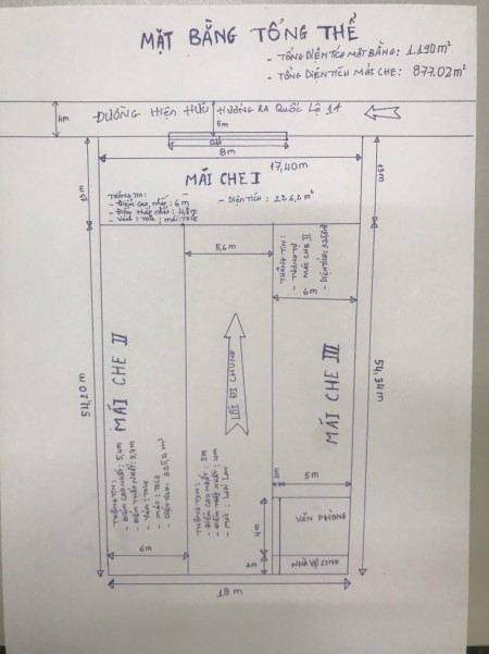 Cần cho thuê kho, xưởng diện tích 877 m2