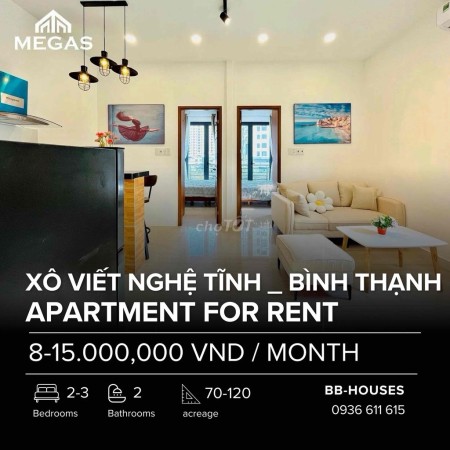 Cho thuê căn hộ 2PN full nội thất, Bình Thạnh, Phú Nhuận