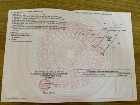 Còn lô duy nhất lô số 400 đất thổ cư tại Ninh Sơn