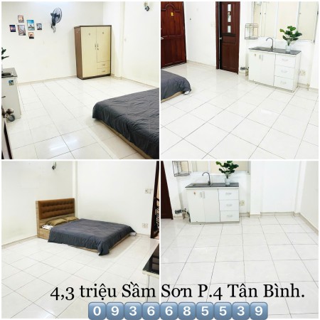Chính chủ cho thuê CHDV 30m2, phường 4, Tân Bình, có cửa sổ chỉ 4.3 triệu