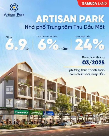 NHÀ PHỐ ARTISAN PARK,TRUNG TÂM TPM BÌNH. QUÝ 1/ 2024 BÀN GIAO NHÀ.