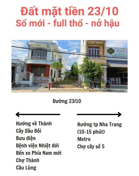 Bán đất mặt đường 23/10 xã Diên An, Diên Khánh. Đoạn chưa qua cây Dầu Đôi