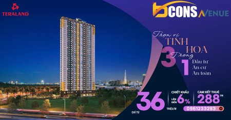 Bcons Avenue - mặt tiền Xa Lộ Hà Nội căn 2PN chỉ từ 1,6 tỷ, cam kết thuê 288tr/2 năm, ân hạn 2 năm