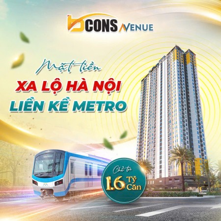 Bcons Avenue 2PN 2WC Mặt Tiền Xa Lộ Hà Nội. TT Chỉ 5% Chiết Khấu Đến 5,6%. Có HĐ Thuê 288Tr/2 Năm!