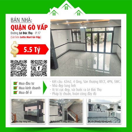 Bán nhà mới 4 tầng, vị trí vàng, hẻm 1/ Lê Đức Thọ, Gò Vấp - Cơ hội đầu tư hấp dẫn