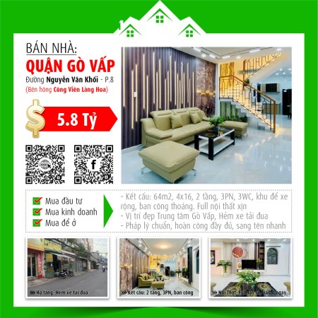 Bán nhà mặt tiền, vị trí vàng, giá siêu hấp dẫn 5.8 tỷ!