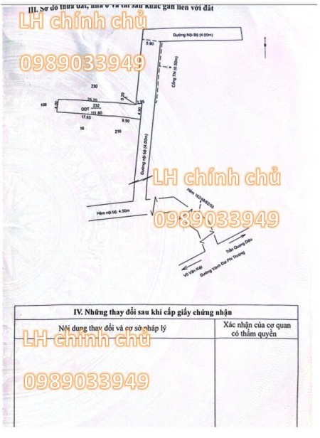 Bán gấp đất hẻm 235/48 Đồng Văn Cống, An Thới, Bình Thuỷ, Cần Thơ (Chính chủ, miễn trung gian)