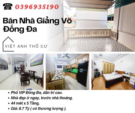 Bán nhà Phố Giảng Võ, Ngõ Rộng Thoáng, Nhà Đẹp Ở Ngay, 44mx5T, Giá: 8.7 Tỷ, Lh: 0396935190.