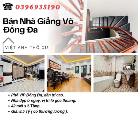 Bán nhà Phố Giảng Võ, Vị Trí Lô Góc, Sổ Đỏ Chính Chủ, 42mx5T, Giá: 8.5 Tỷ, Lh: 0396935190