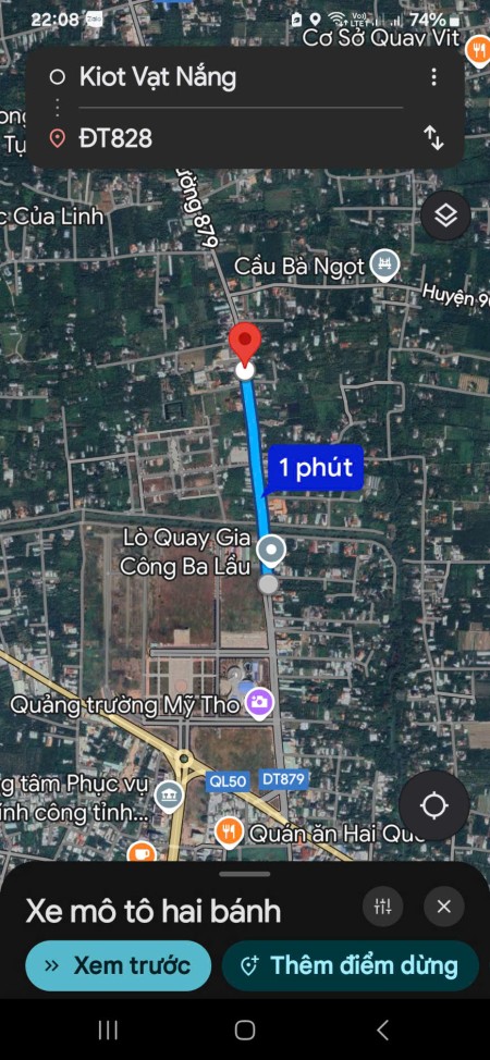 Đẹp và hiếm. Lô đất gần AEON và QUÃNG TRƯỜNG rộng 1.520m2. Mặt tiền DT 879, Mỹ Tho, Tiền Giang.