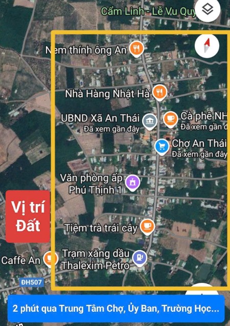 Cần bán gấp 600m2 có 200m2 thổ cư ngay UBND An Thái – Phú Giáo – Bình Dương đường DH507