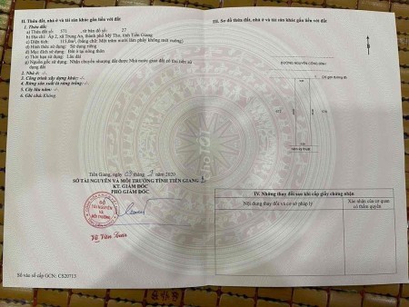 Mặt tiền Nguyễn Công Bình, Cặp 2 nền liền kề, TP Mỹ Tho. Ấp 2. Hướng Bắc.