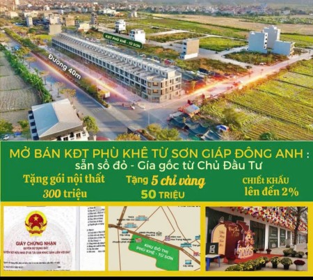 Bán 2 suất ngoại giao Shophouse KĐT Phù Khê, trục chính Nguyễn Văn Cừ cách Đông Anh, Hà Nội 300m