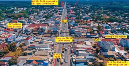 Đất sổ sẵn (ODT) Trung tâm Chơn Thành, đường nhựa mặt tiền 32m 580tr (bao sổ)