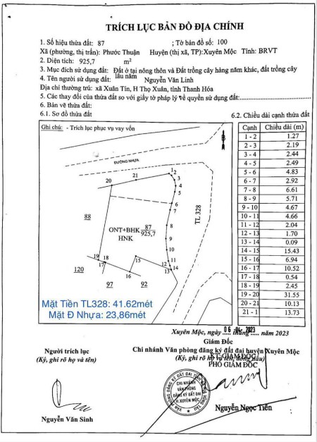 Lô góc vòng xoay 2 mặt tiền - Gía tốt: 55TR./M2, tổng 51 tỷ