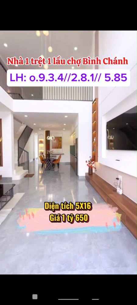 Cần tiền xoay vòng vốn cho việc kinh doanh nên bán nhà 1 trệt 1 lầu đường 18B ở Bình Chánh