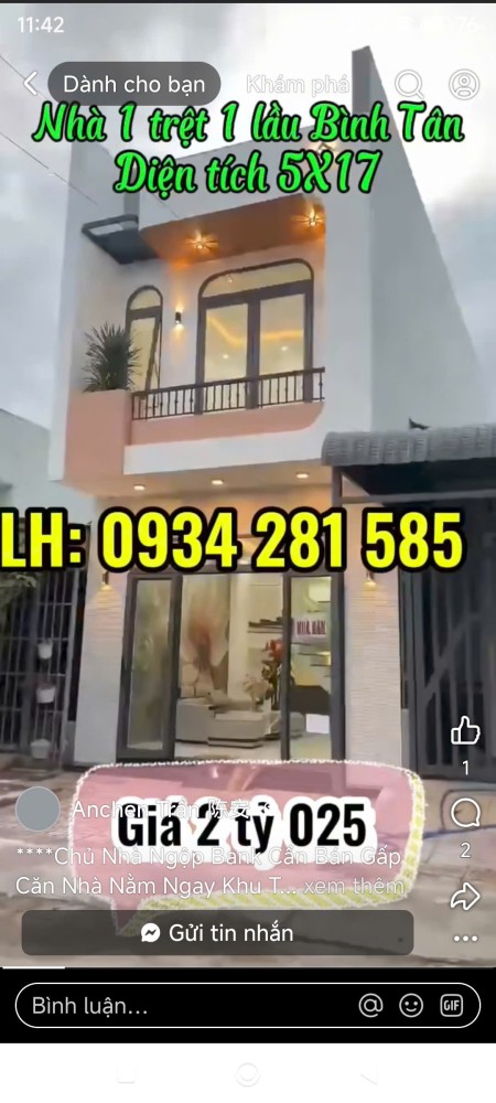 Chủ Nhà Ngộp Bank Cần Bán Gấp Căn Nhà Nằm Ngay Khu Tên Lửa Bình Tân