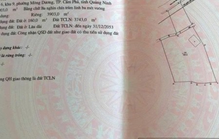 Đất bán tại Mông Dương, Cẩm Phả, Quảng Ninh - Vị trí vàng, tiềm năng sinh lời.