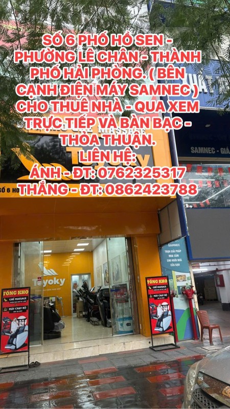 Cho thuê tầng 1 mặt phố Hồ Sen - Lê chân - Hải Phòng - Phù hợp kinh doanh - Làm văn phòng