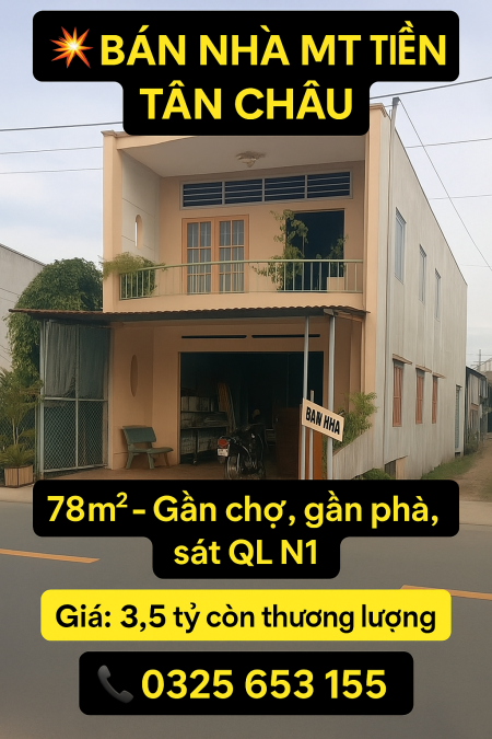 Bán nhà mặt phố. Gia Tốt ở phường Tân Châu tỉnh An Giang. Duong lớn thuận lợi mua bán và kinh doanh