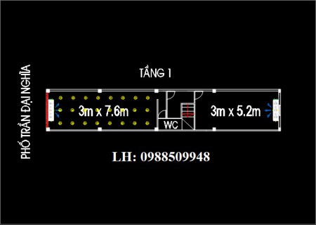 Cho thuê tầng 1 mặt phố Trần Đại Nghĩa, Ph. Bách Khoa, Q. Hai Bà Trưng, Hà Nội (50M2)