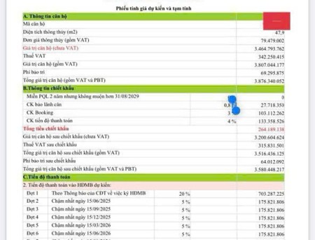 Bán căn hộ 1 ngủ + toà V2 Imperia smart City the victoria