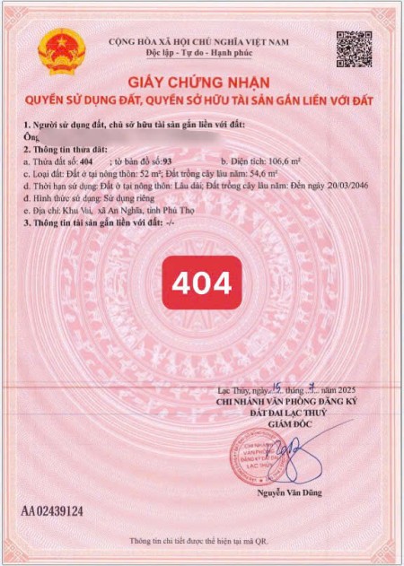  DUY NHẤT 1 LÔ CUỐI – GIÁ CHỈ 490 TRIỆU!