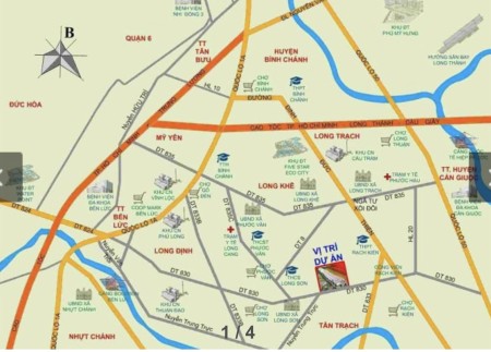 Đất 4,5 x 19 thổ cư, DT 830, mặt tiền đường , giá 1,5 tỷ