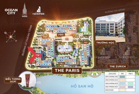 Bán gấp căn hộ cao cấp nội thất nhập khẩu 74m2 loại 2PN2WC+1 giá 68 triệu/m2 - Vinhomes Ocean Park