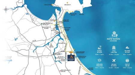 Bán gấp căn ngoại giao 1 ngủ Newtown Diamond Đà Nẵng tại Trường Sa dt 47,85 m2 view biển