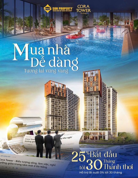 Chỉ với 1,9-3,3 Tỷ bạn đã sở hữu 1 căn hộ cao cấp của dự án Cora Tower -Trung Tâm Đà Nẵng.