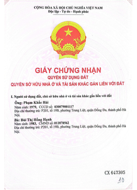 Chính chủ tôi cần bán lô đất LK69 diện tích 49m2 Phú Lương Hà Đông