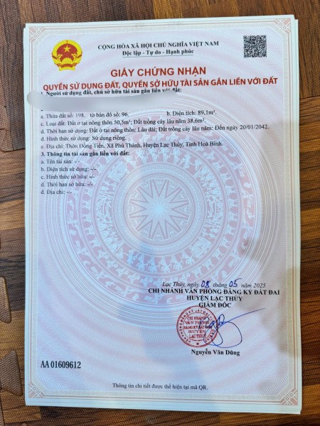  Đất sổ đỏ giá chỉ 5 triệu/m² – cơ hội hiếm tại lạc thủy