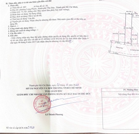 Bán đất tại 336 Long Phước, Q9 gần chợ Long Phước DT 75.7m2 Giá 3.6 tỷđ TL