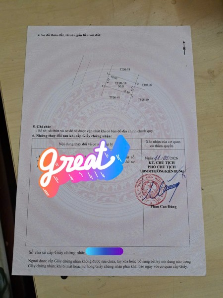 Chính chủ bán nhanh lô đất DV Mậu Lương, Đối diện trường THCS Mậu Lương, chỉ 14,5 Tỷ - Đường ôtô 12m