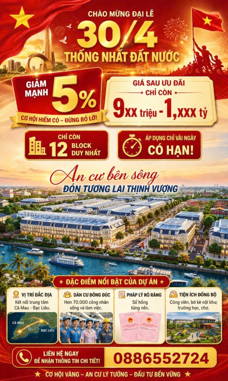 30/4 giảm sâu hơn 5%+quà tặng 2 chỉ Vàng 24K ưu đãi