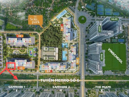 Bán căn hộ 62m 2PN2WC toà G5 - Solar ParkTầng trung ban công view ga metro Tiến độ giãn 5%