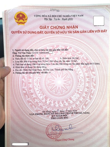 645 triệu - đất trung tâm phường Đại Lộc - TP Đà Nẵng