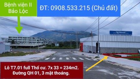 Đất Mặt tiền Khu phố 3, phường B'Lao (7 x33m = 234m2 full Thổ cư)