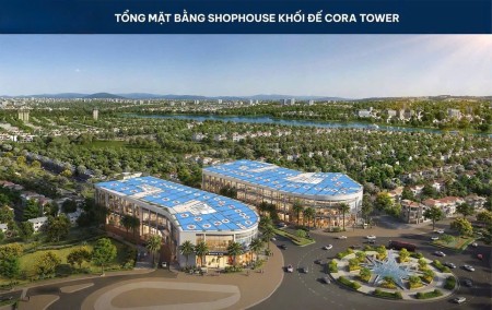 Shop khối đế sun cora 4,1 tỷ căn góc sảnh lễ tân