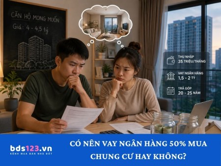 Ảnh bài viết: Có nên vay ngân hàng 50% giá trị căn hộ khi mua chung cư hay không?