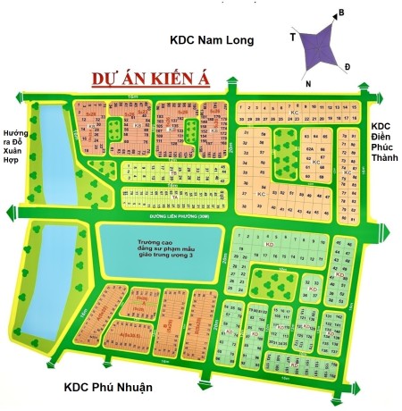 Bán 2 nền đất Kiến Á, đường Liên Phường kế bên KDC Phú Nhuận cần bán gấp, giá 93tr/m2